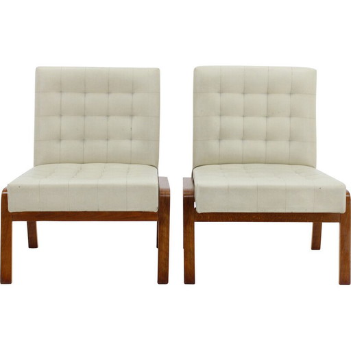 Paar vintage fauteuils van Drevopodnik Holesov voor Ludvik Volak, Tsjecho-Slowakije 1970