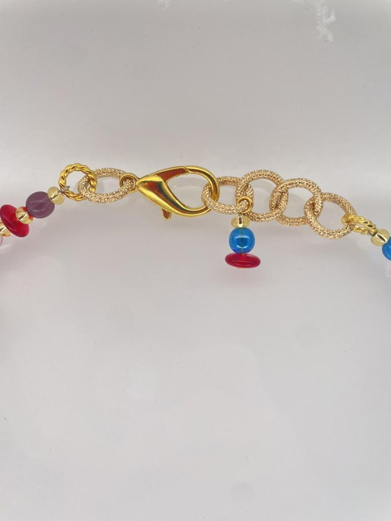 Image 1 of Collana artigianale in vetro di Murano con foglia d’argento – fatta a lume