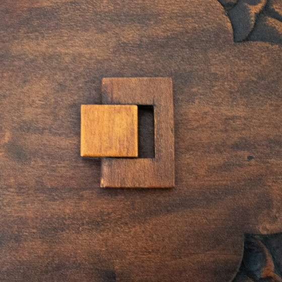 Image 1 of Französische Schmuckschatulle im Art-déco-Stil der 1930er Jahre: antike, seltene Eichenholzschatulle