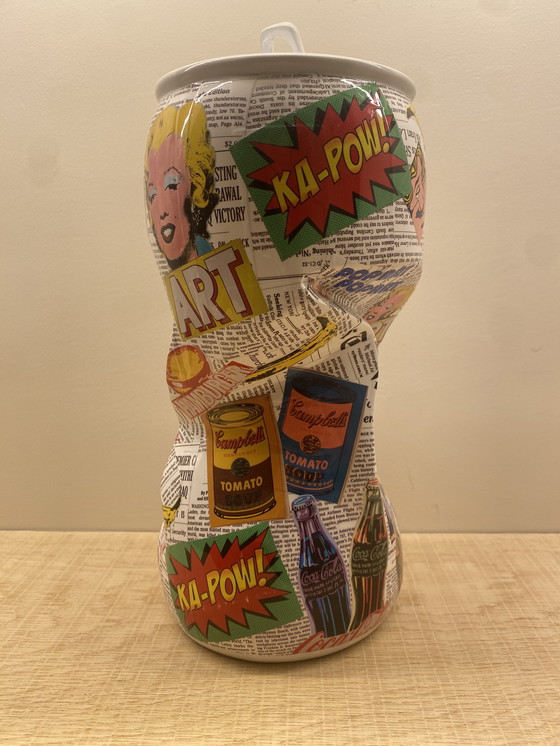 Image 1 of Sculpture pop-art "Coca-Cola Crush" - 30 cm - Objet d'art unique