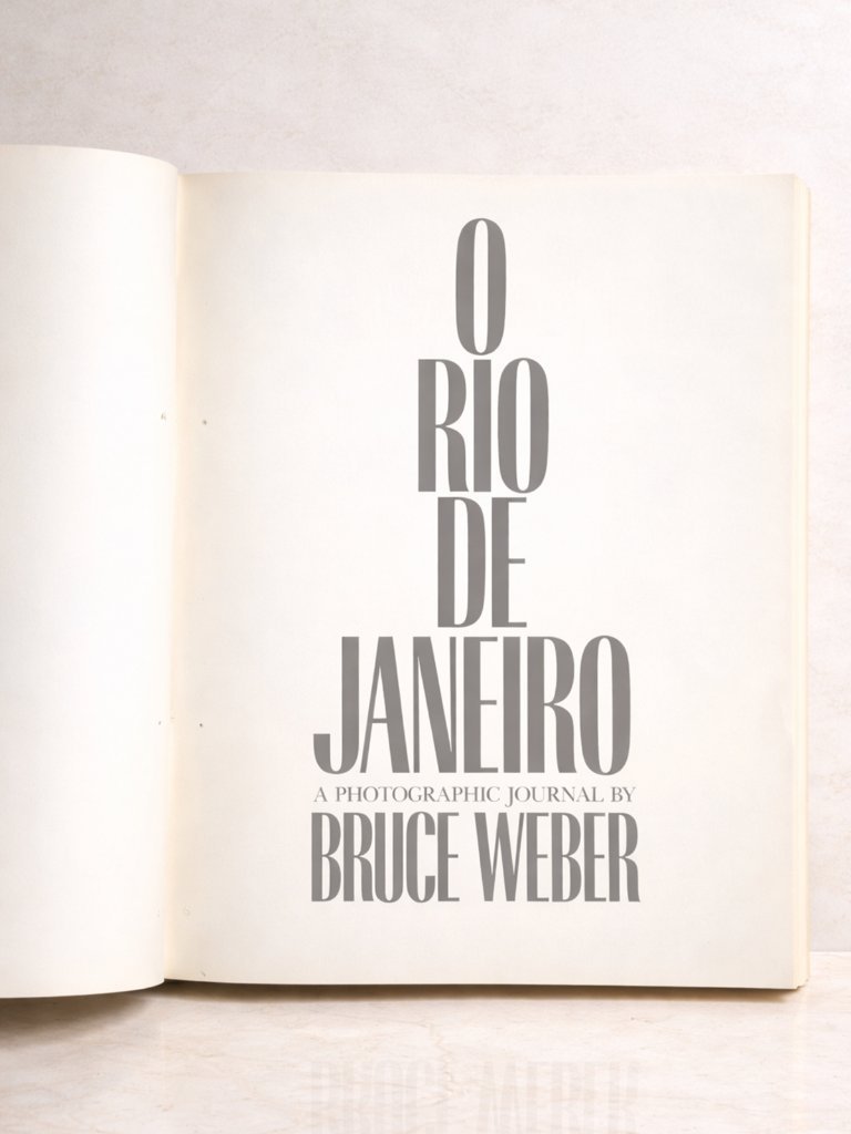Vintage Photography Art Book Bruce Weber O Rio De Janeiro 1986