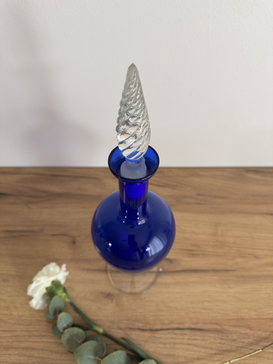 Image 1 of Vintage blauwe karaf