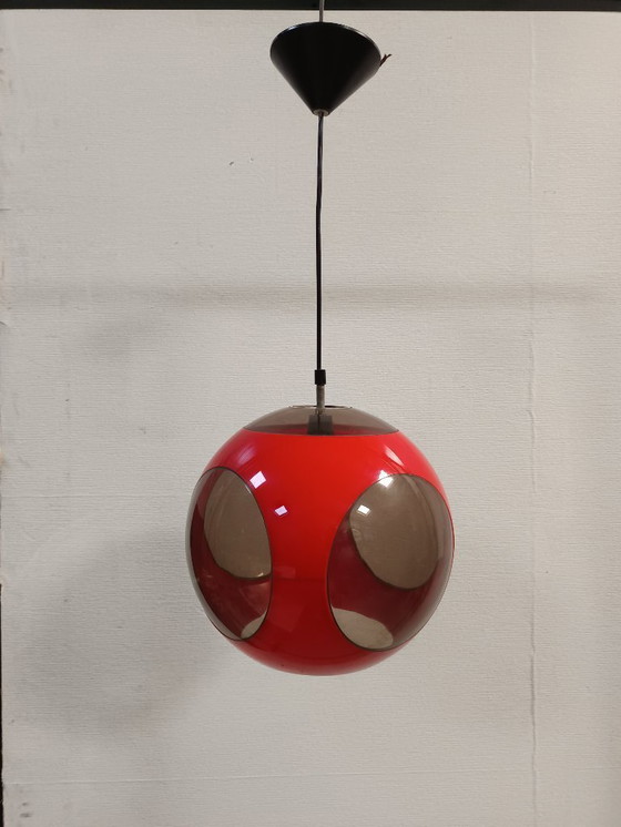 Image 1 of Vintage red space age lamp Bug Eye 1970s