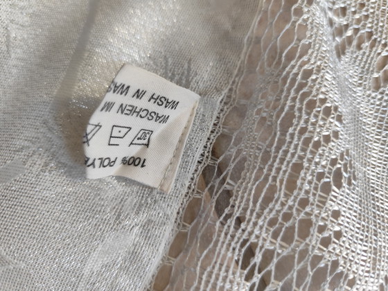 Image 1 of Tovaglia natalizia argento 82x82 cm motivo a campana in pizzo molto bella