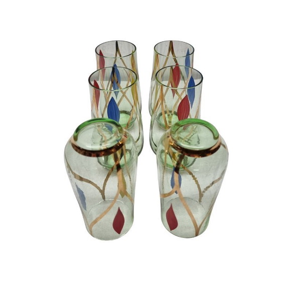 Image 1 of 6 vintage Italiaanse glazen