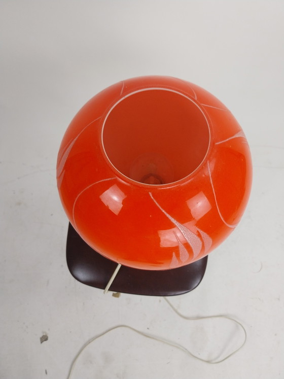 Image 1 of 1 x rote Tischlampe aus Glas, 1970er Jahre Tschechoslowakei von Osvetlovaci Sklo n.p. für Valasseke Meuirici
