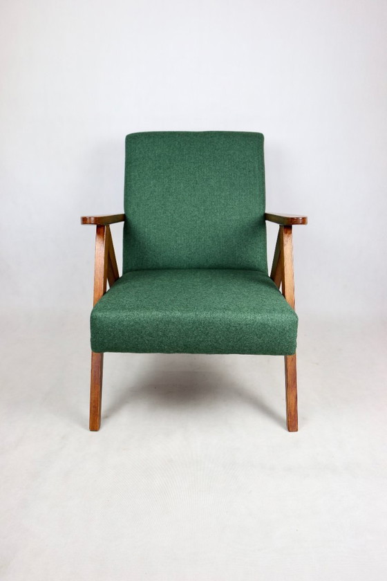 Image 1 of B-310 VAR-Sessel aus grünem Fischgrät-Tweed, 1970er Jahre