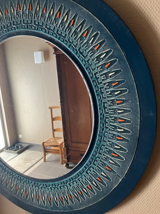Vintage mirror diameter 74 cm – Glass, Other (photo 3 of 5)