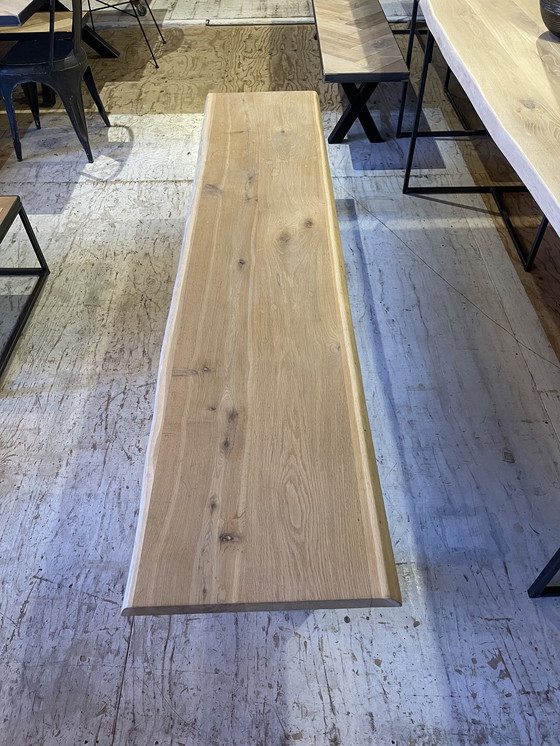 Image 1 of Tree trunk dining table + tree trunk bench oak