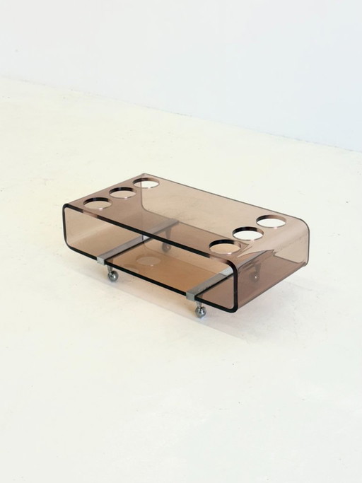 Barwagen aus Plexiglas von Michel Dumas für Roche Bobois