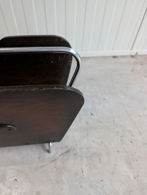Portariviste Vintage in Legno – Wood, Chrome (photo 6 of 11)
