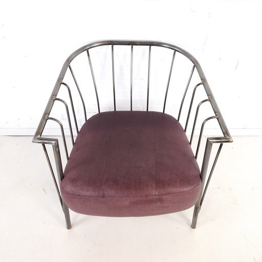 Fauteuil vintage brutaliste années 80