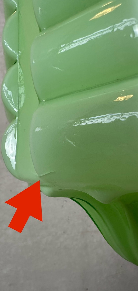 Image 1 of Art deco pendant lamp 'skyscraper' - opaline green