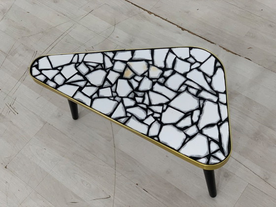 Image 1 of Mid - Century kidney-shaped side table Flower table Shelf VINTAGE