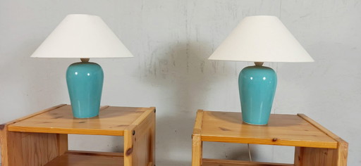 2 x lampade da tavolo classiche, turchese