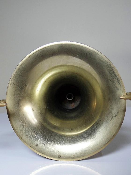 Image 1 of Grote decoratieve cassolette van onyx en verguld metaal, Italië, jaren 60-70.