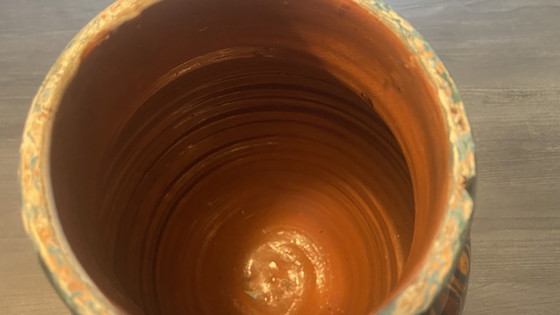Image 1 of Large vintage Moroccan Safi vase – Hand-signed 'Ibna Idriss' (33 cm)