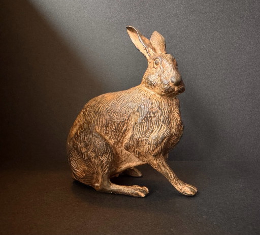 Origineel Bronzen Sculptuur 'Lièvre' (Haas) – Pierre Chenet (cire perdue)
