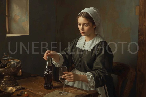 Image 1 of Foto afgedrukt op plexiglas / Vermeer-stijl / Beperkte oplage / Wanddecoratie / Vermeer / Straatkunst / Popart / Art deco