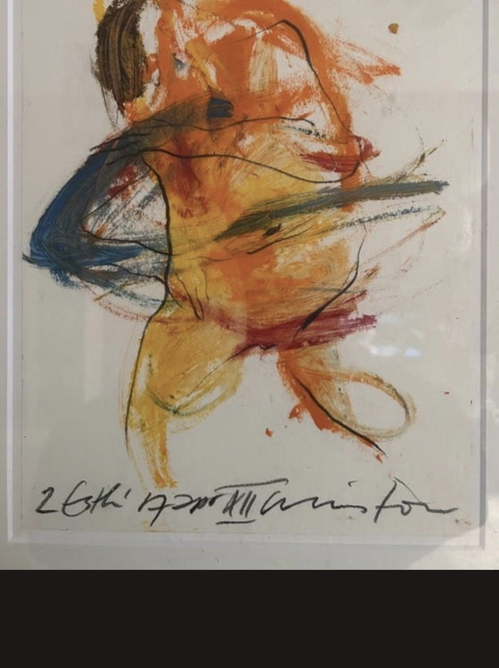 Image 1 of Set aus 2 signierten abstrakten Kunstwerken – Ausdrucksstarke moderne Kunst – Gerahmt