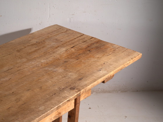 Table de salle à manger de réfectoire antique en pin, Europe Centrale, circa 1900, Tables de salle à manger (photo 2 sur 14)