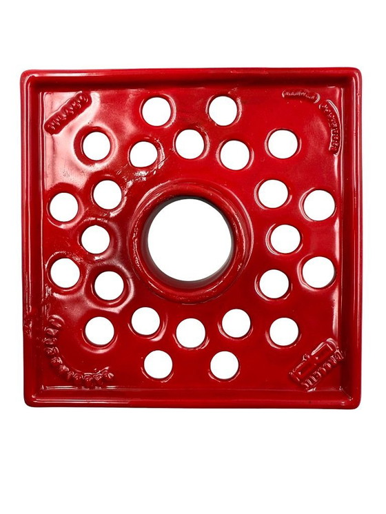 Image 1 of Space age red ceramic ashtray, Studio Opi, Gabbianelli Italy ca. 1970