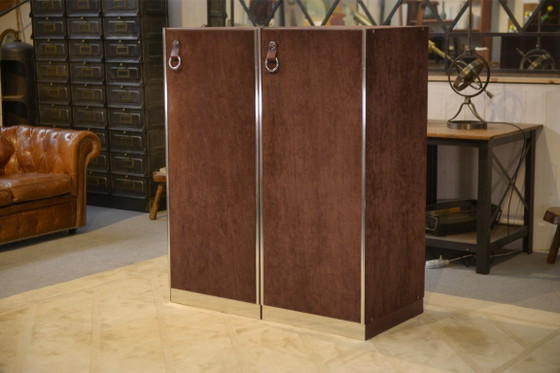 Image 1 of Twee kledingkasten van Guido Faleschini, geproduceerd door Mariani voor Hermès, jaren 70.