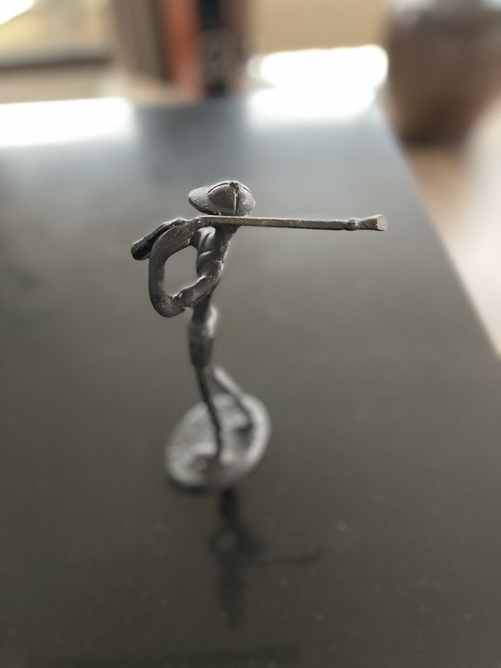 Image 1 of Set of 2 bronze golf figurines – vintage sports theme