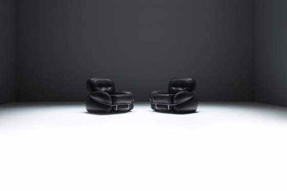 Image 1 of Vintage Okay lounge chairs by Adriano Piazzesi for Saporiti Italy