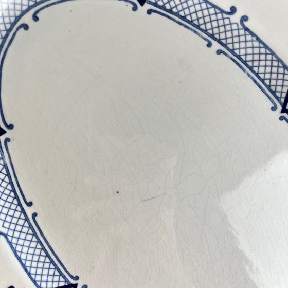 Image 1 of Plat ovale Terre de Fer KG Lunéville, modele "Jane", bleu, 1890-1915