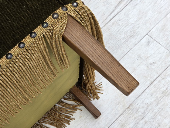 Image 1 of 1970s Danish Lounge Chair, Low, Furniture Velour, Ash Wood Legs