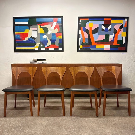 Image 1 of Set di 4 sedie in teak di Niels Koefoed, 1960