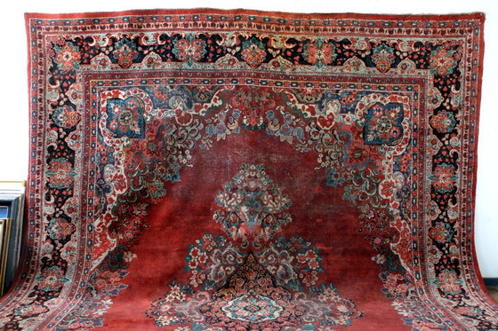 Image 1 of Mahal, alfombra antigua anudada a mano. 328x438