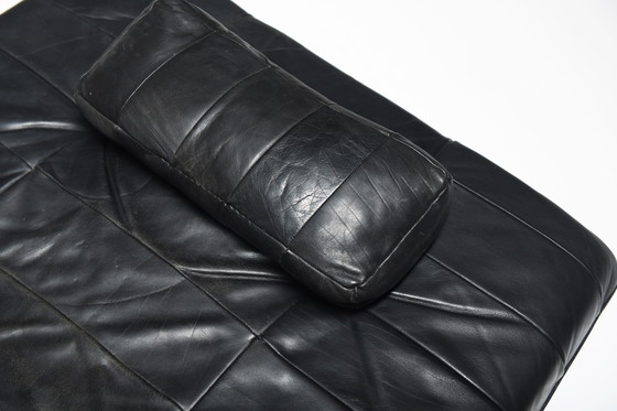 Image 1 of Superbe Daybed DS-80 vintage en cuir noir d'origine par De Sede Swiss