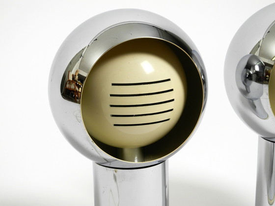 Image 1 of Paar schöne große Mid Century Space Age Chrom Tischlampen - Made in Italy