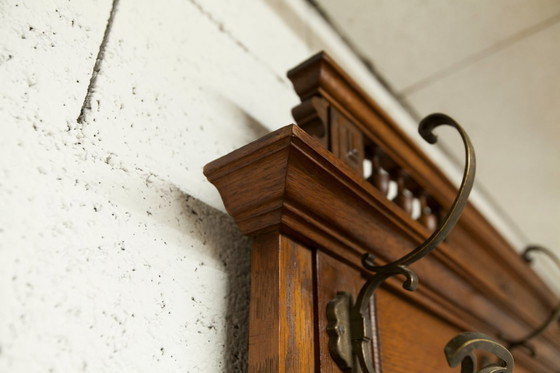 Image 1 of Vestiaire Napoléon III en noyer fin 19e, 3 miroirs, marbre