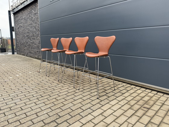 Image 1 of Fritz Hansen series 7 Bar stools Arne Jacobsen NEW!!