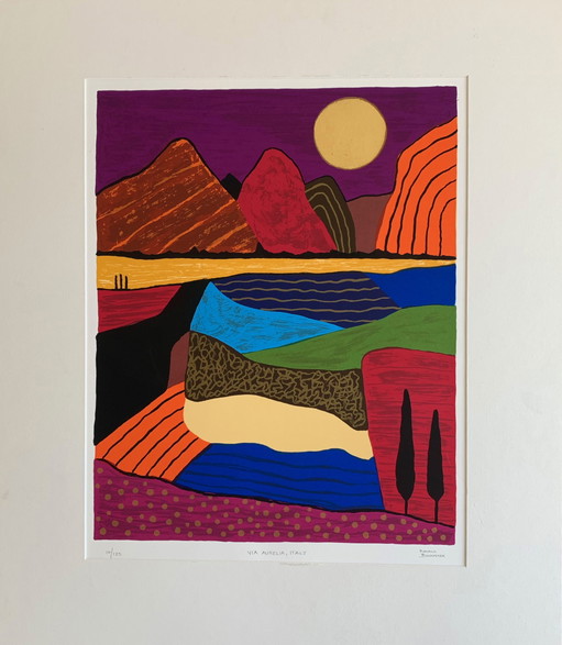 Sérigraphie Ronald Boonacker - Via Aurelia, Italie