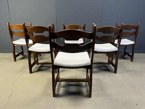 Image 1 of Vintage brutalistische eetkamerstoelen, set van 6 - jaren 60