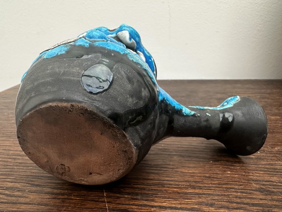 Image 1 of Vintage decoratieve kan - Keramiek Émaux des Glaciers Atelier du Cyclope Annecy