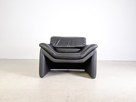 Image 1 of Poltrona originale de Sede Hans Kaufeld in pelle nera di design