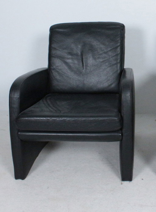 Vintage zwarte leren fauteuil