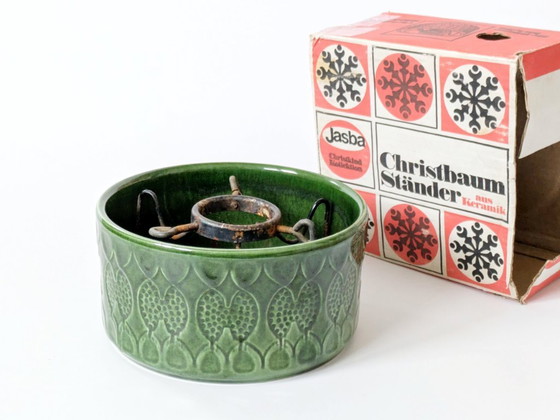 Image 1 of Supporto per albero di Natale in ceramica Jasba degli anni '60 | Germania Ovest, con scatola originale