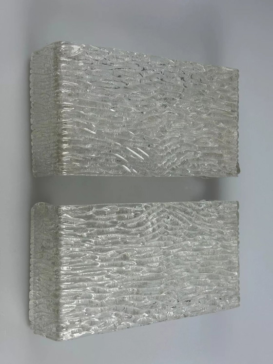 Image 1 of Lampada da soffitto in vetro ghiacciato anni '60-'70 di Kaiser Leuchten Germania