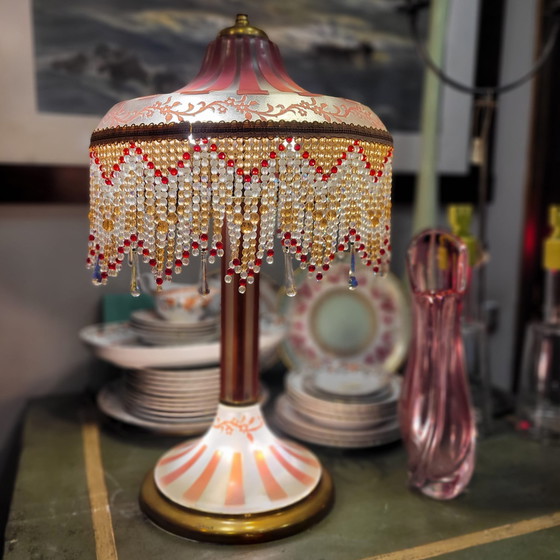 Image 1 of Lámpara De Mesa, Firmado Suberville, Art Nouveau, Vidrio Doblado Y Grabado Al Ácido, S. Xx – Francia