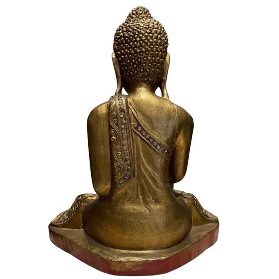 Buda Mandalay de madera dorada antiguo - Birmania - 35 cm - 2.6 kg – Esculturas, Wood (photo 5 of 10)