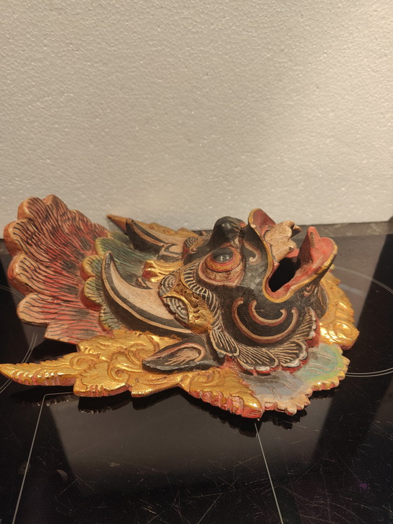 Image 1 of Máscara balinesa del siglo XIX, máscara de lujo hecha a mano.