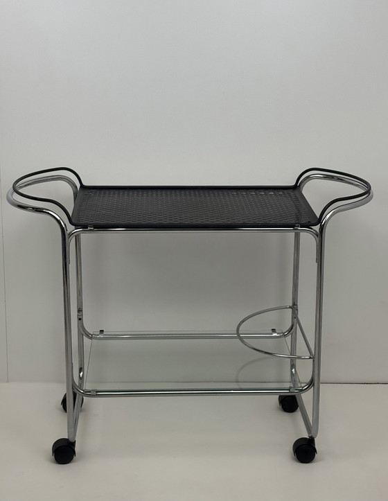 Image 1 of Carrello di servizio / carrello / carrello porta bevande in metallo con struttura in tubo d'epoca