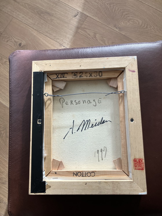 Image 1 of Abstract schilderij van A Meidam 1997 mit Buch über die Schilder