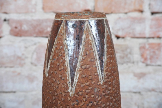 Original Mid-Century Vase, Ceramic, Well-Preserved Condition, Czech, 1940s (photo 5 of 8)